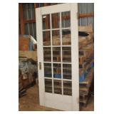 Vintage Wooden French Door / Etched Glass