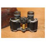 Vintage Binnoculars & Leather Case