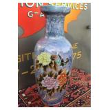 Porcelain Flowered Vase / 2 Ft