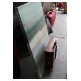 Modern Abstract & Wood Shelf