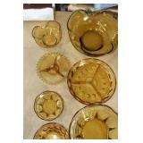 Vintage Amber  Glass Dish Collection