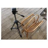 Magnavox Camera Tripod & Bamboo Magazine Stand