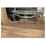 Iron & Glass 1/2 Moon Table