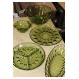 Vintage Green Glass Dish Collection