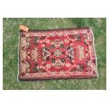 Small Persian Wool Area Rug / 22 x 34"