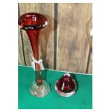 Ruby Glass Vases / Handblown & Artglass