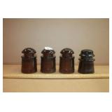 Vintage Coloured Glass Insulators