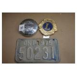 cragar Cap, !975 Motorcycle Plate, Lions Topper