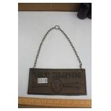 Cast Iron Public Telephone Sign