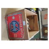 Wooden Canadian Apple Box & Metal Gas Can