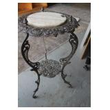 Ornate Cast Iron Table / Marble Top