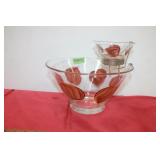 MCM Chip n Dip Glass Bowl Set