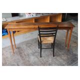Primitive 1 Board Pine Table & MC Ladderback Chair