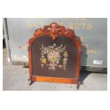 Victorian Needlepoint  & Walnut Fireplace Screen
