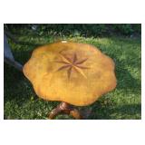 Inlaid Top Ornate Pedestal Table