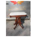 Victorian Walnut Marble Top Parlour Table