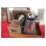 MCM Kettle, Wooden Bird Cage & Art
