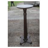 Antique Oak Plant Pedestal