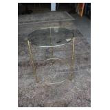 MCM Brass & Glass End Table