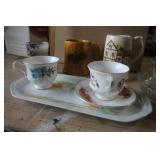 Vintage China Tea Cups  & Glass Fuit Bowl Etc