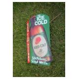 Red Cap Stubby  Metal Flange Sign