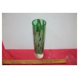 Beranek Czech Green Art Glass Vase  Signed