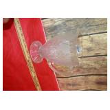 Iris & Herringbone Depression Glass Jug