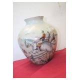 Porcelain  Equestrian Hunt Scene Vase