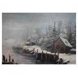 Winter Landscape On Canvas  / Signed by Artist