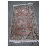 Handwoven Silk Rug Vintage