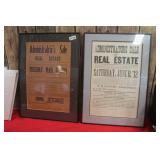 1912 & 1934 Framed Auction Posters