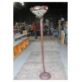 Brass Snake & Stain Glass Floor Lamp