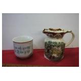 German Greedy Mug & Masons Ironstone Jug