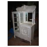 Ornate White Side By Side Display Cabinet
