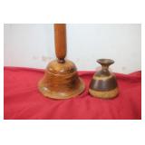 Wooden Ashray & MCM Pottery Vase Signed