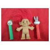 Bugs Bunny Pez & Troll Toy Doll