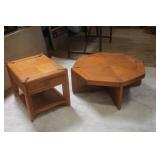 MCM  Hexagon Coffee & End Table  Set White Oak