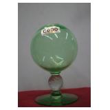 Art Glass Green Hand Blown Vase