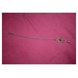 14k Gold Charm/ precious Stone & Vintage 9'Chain