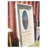 Fiberglass Framed Entry Door  & Stain Glass Insert