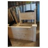 Pine Beam Post Double Bed / Unfinished