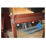 Ornate Carved Wood Bevelled Wall Mirror