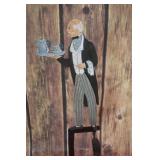 Metal Kinetic Butler Folk Art
