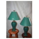 Green Ceramic Table Lamps / 2
