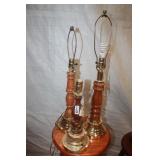 Brass & Wood Table Lamps