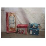 Xmas Ceramic Tea Pots & Desert Server Tray