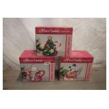 Ceramic Xmas Tea Pots  Boxed   /  3
