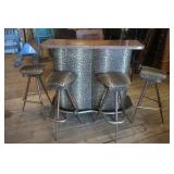 MCM Leopard Bar  & Stool Set