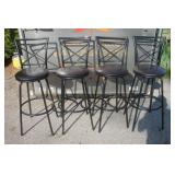 4 Metal  Swivel Bar Stools