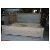 King Size Grey Plank Paneled Bed  / Canada